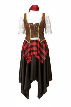 Women's Pirate Dress Corset and Bandana Halloween Costume