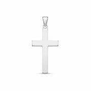 Polished steel cross pendant detail
