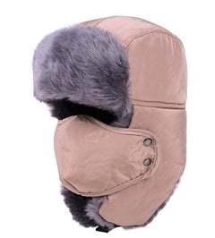 Unisex Faux-Fur Trapper Hat – Full-Coverage Winter Cap with Detachable Face Mask
