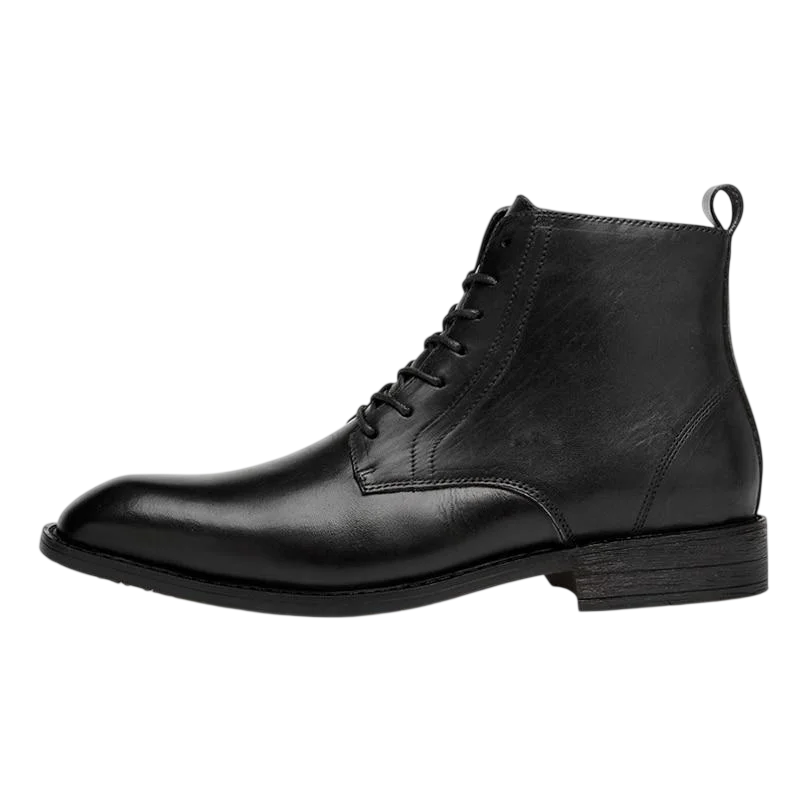 Men’s Genuine Leather Lace-Up Ankle Boots – Vintage-Inspired Footwear for Smart Dressing