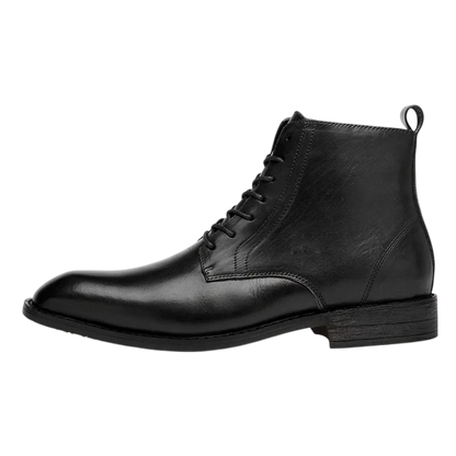 Men’s Genuine Leather Lace-Up Ankle Boots – Vintage-Inspired Footwear for Smart Dressing