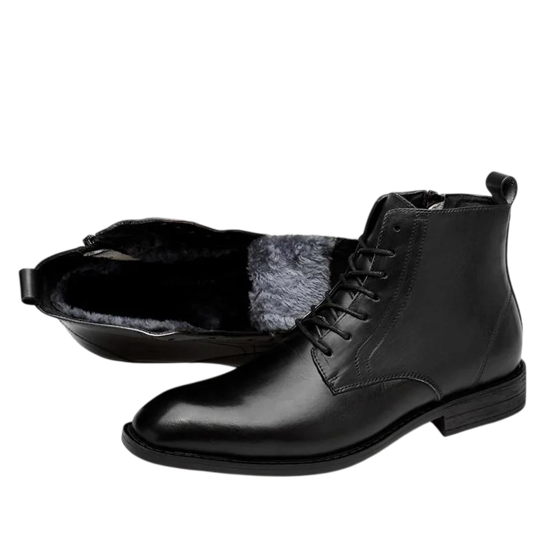 Men’s Genuine Leather Lace-Up Ankle Boots – Vintage-Inspired Footwear for Smart Dressing