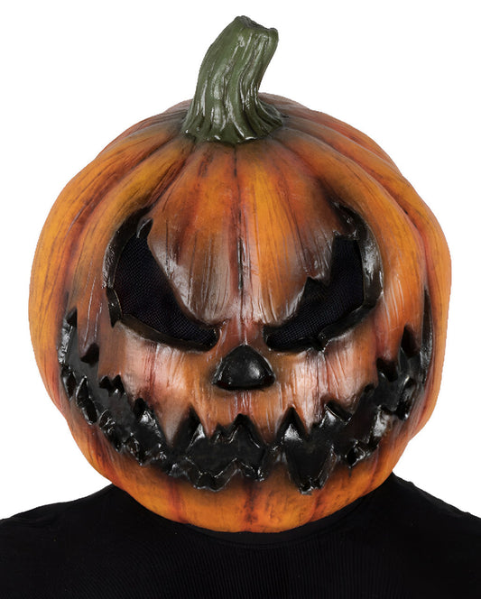 Adults' Demon Pumpkin Hand-Painted Full Head Latex Halloween Mask
