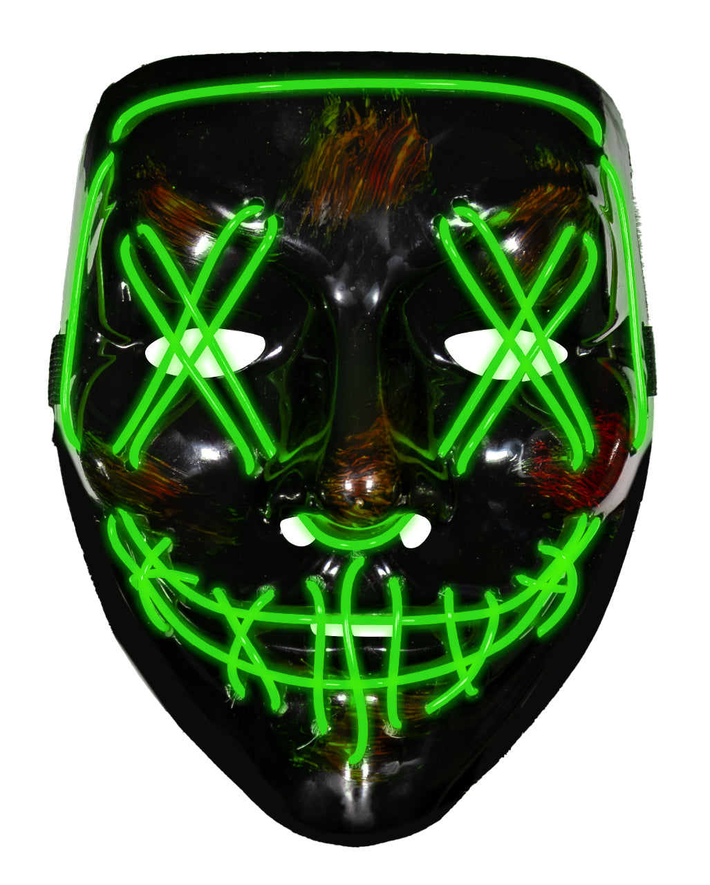 Adults' Light-Up Green LED PVC Halloween Party Mask
