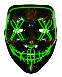 Adults' Light-Up Green LED PVC Halloween Party Mask