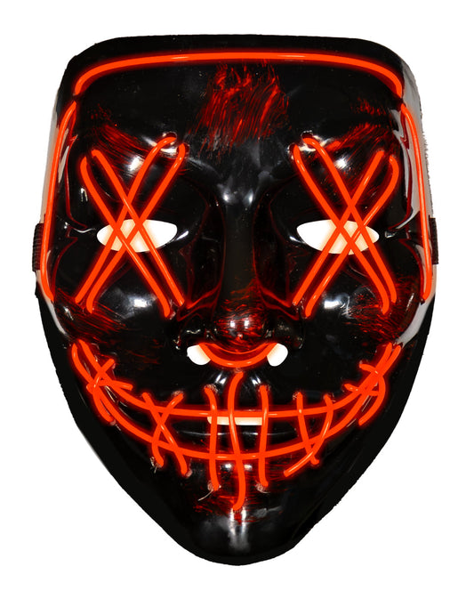 Adults' Red LED Splatter Half Face Halloween Glow Mask
