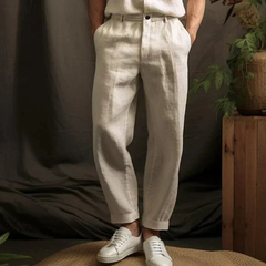 Men’s Relaxed Linen Trousers – Lightweight Summer Pants for Holidays and Smart Casual Wear