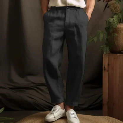 Men’s Relaxed Linen Trousers – Lightweight Summer Pants for Holidays and Smart Casual Wear