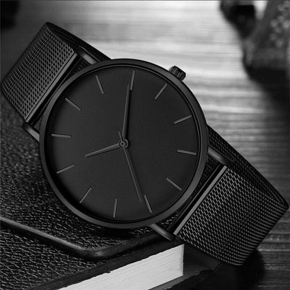 Men’s Minimalist Quartz Mesh Bracelet Watch – Sleek Everyday Timepiece for Smart Casual Wear