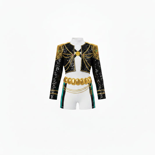 Children's Black Gold K-Pop Hero Two Piece Halloween Costume