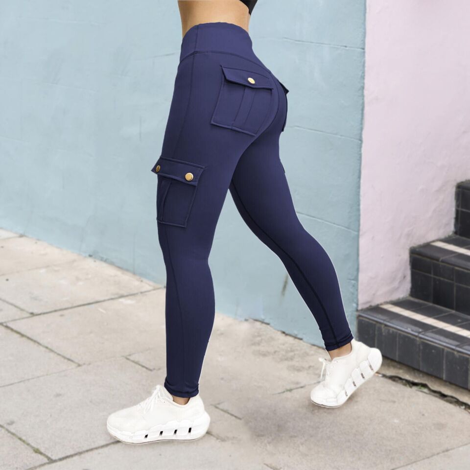 Women’s High-Waist Cargo Leggings – Sculpting Pocket Activewear for Training and Everyday Wear