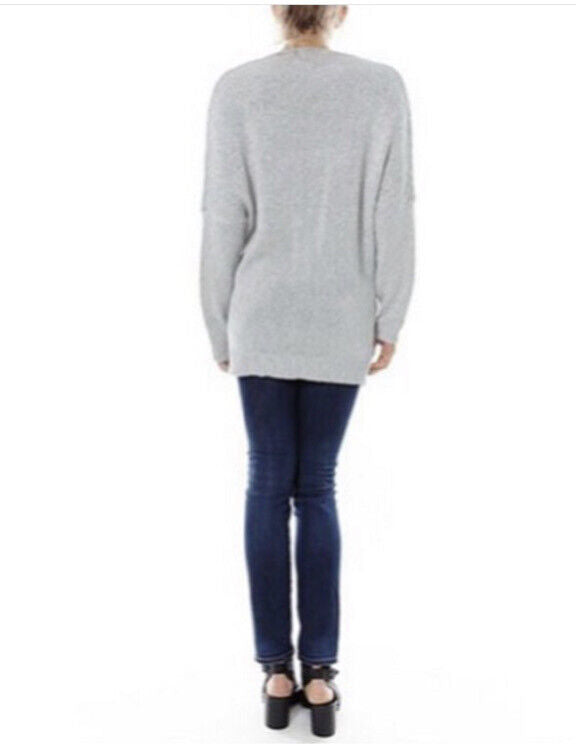Women’s Wrap Front V-Neck Sweater – Relaxed Long-Sleeve Knit for Smart Casual Wear