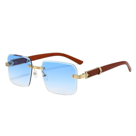 Men’s Rimless Square Sunglasses – Tinted Modern Eyewear for Everyday and Travel Wear