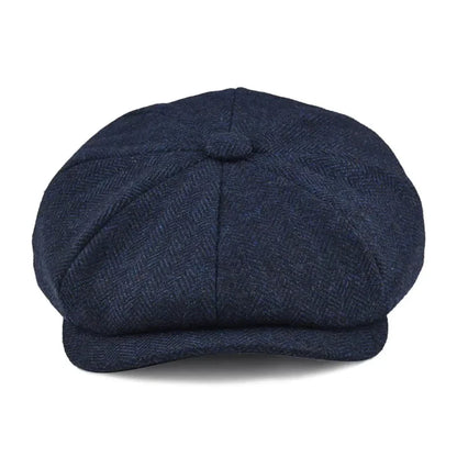 Men’s Panelled Tweed Cap – Vintage British Style for Autumn and Winter Outfits