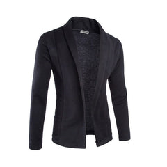 Men’s Open-Front Shawl Collar Cardigan – Long-Sleeve Relaxed Knit Layer for Smart Casual Wear