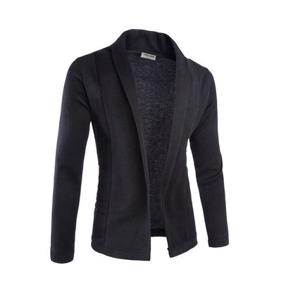 Men’s Open-Front Shawl Collar Cardigan – Long-Sleeve Relaxed Knit Layer for Smart Casual Wear