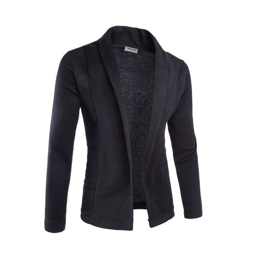 Men’s Open-Front Shawl Collar Cardigan – Long-Sleeve Relaxed Knit Layer for Smart Casual Wear