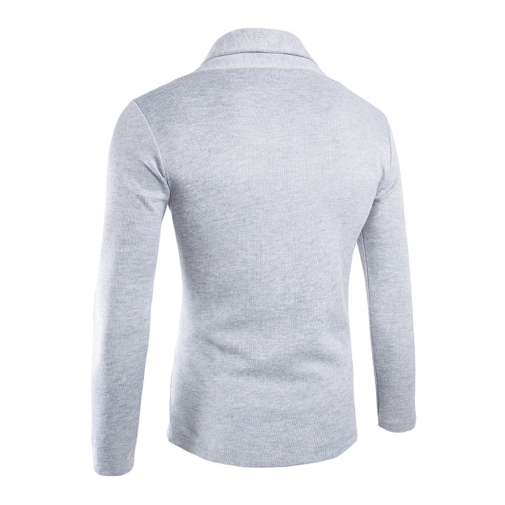 Men’s Open-Front Shawl Collar Cardigan – Long-Sleeve Relaxed Knit Layer for Smart Casual Wear