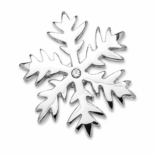snowflake brooch on white background