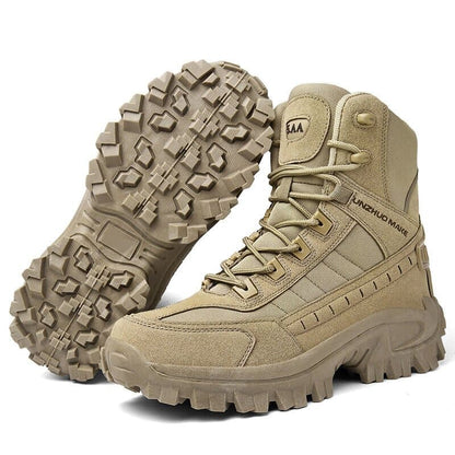Men’s Tactical Hiking Boots – Reinforced Mid-Top Design with Rugged Lug Sole and Secure Lacing