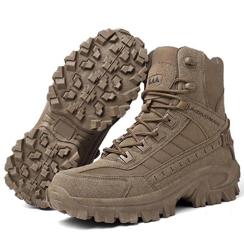 Men’s Tactical Hiking Boots – Reinforced Mid-Top Design with Rugged Lug Sole and Secure Lacing