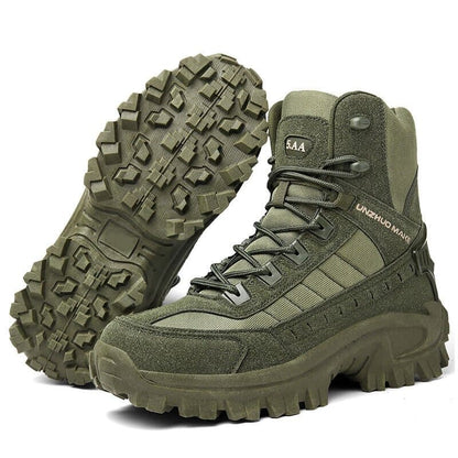 Men’s Tactical Hiking Boots – Reinforced Mid-Top Design with Rugged Lug Sole and Secure Lacing