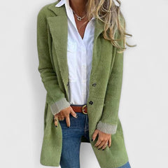 Women’s Oversized Blazer – Relaxed Lapel Blazer with Patch Pockets