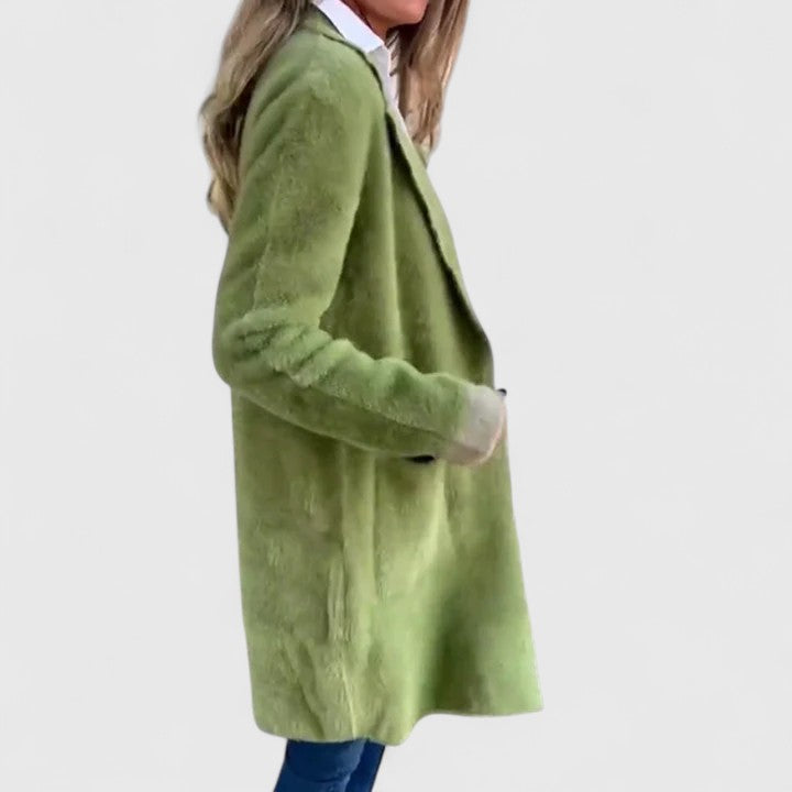 Women’s Oversized Blazer – Relaxed Lapel Blazer with Patch Pockets