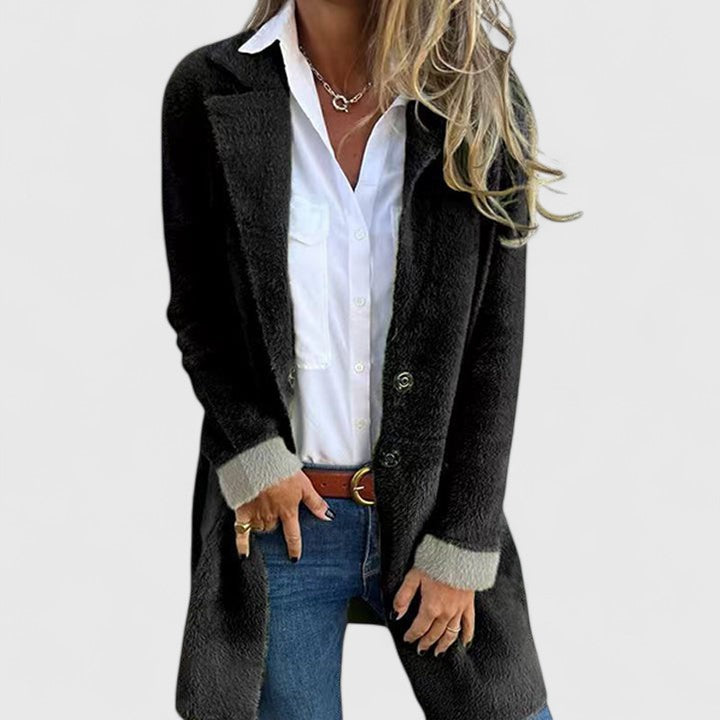 Women’s Oversized Blazer – Relaxed Lapel Blazer with Patch Pockets