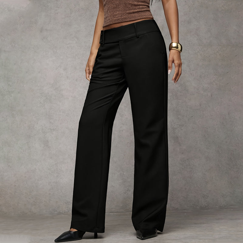 Women’s Wide-Leg Trousers – High-Waisted Tailored Trousers with Side Pockets