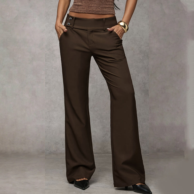Women’s Wide-Leg Trousers – High-Waisted Tailored Trousers with Side Pockets