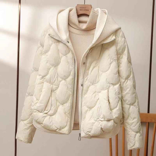 Women’s Hooded Quilted Jacket – Lightweight Padded Layer for Transitional Weather and Casual Wear