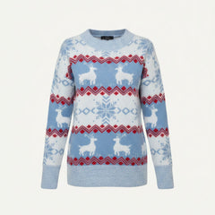 Women’s Reindeer Fair Isle Sweater – Cosy Christmas Knit for Winter Wear