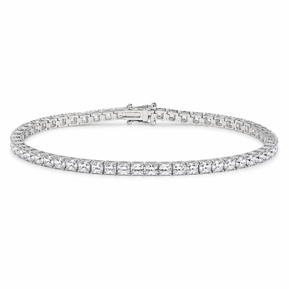 tennis white silver tennis bracelet on white