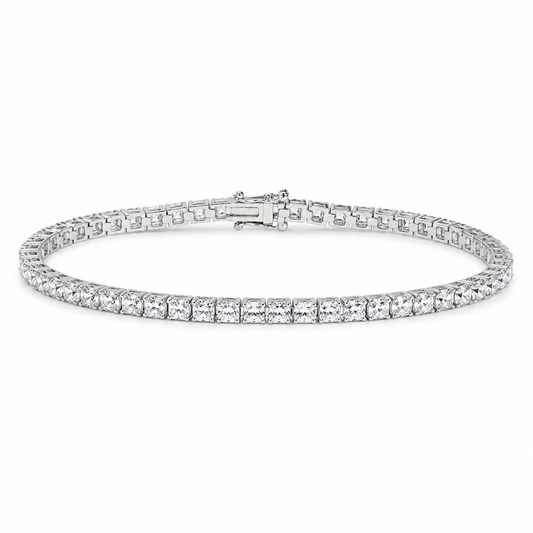 tennis white silver tennis bracelet on white