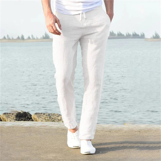 Men’s Lightweight Linen Trousers – Relaxed Summer Pants for Holidays and Everyday Wear