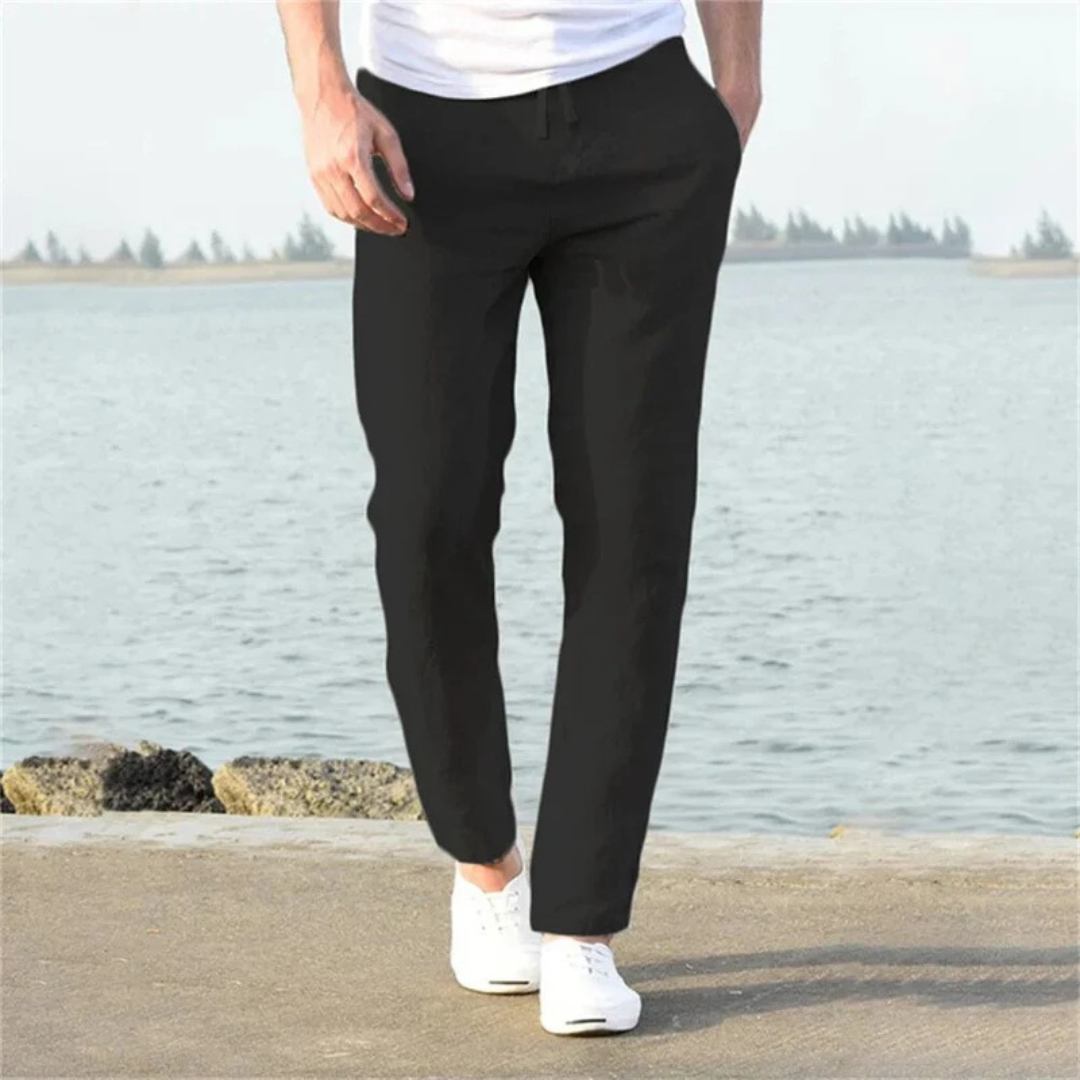 Men’s Lightweight Linen Trousers – Relaxed Summer Pants for Holidays and Everyday Wear