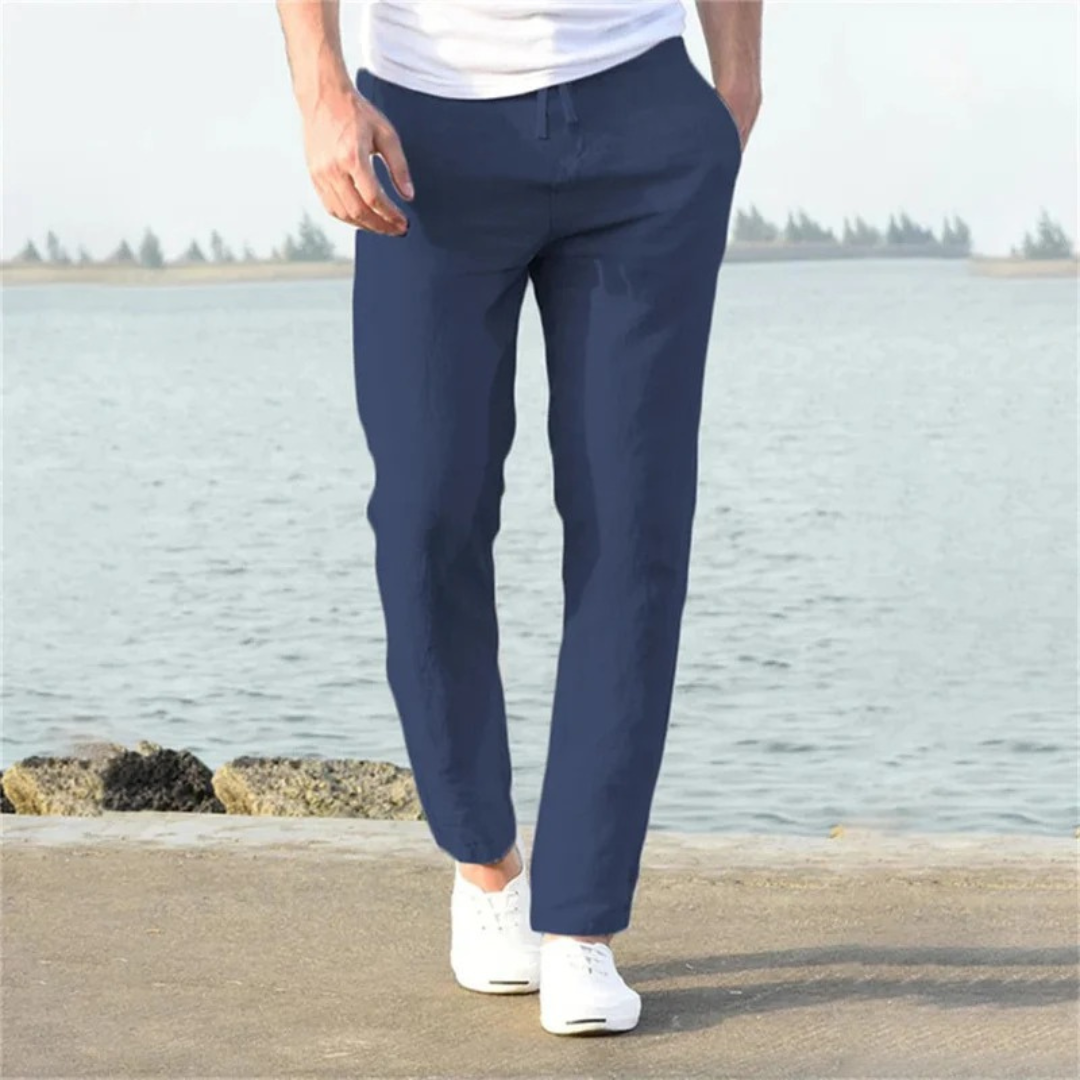 Men’s Lightweight Linen Trousers – Relaxed Summer Pants for Holidays and Everyday Wear