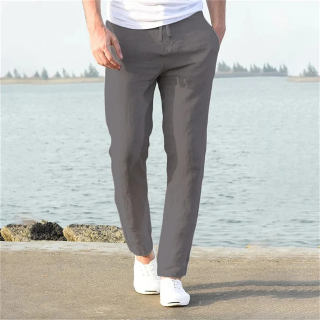 Men’s Lightweight Linen Trousers – Relaxed Summer Pants for Holidays and Everyday Wear