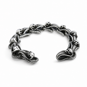 Retro skull steel cuff bracelet on white