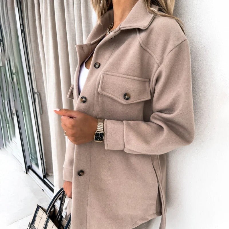 Women’s Relaxed Pocket Shirt Jacket – Casual Transitional Layer for Everyday Wear
