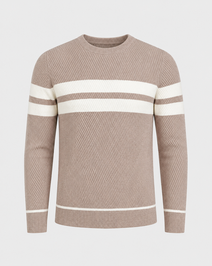 Men’s Textured Crew-Neck Sweater – Refined Everyday Knit for Autumn and Winter