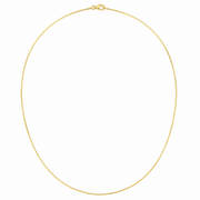 Gold-tone 0.9mm square snake chain on white
