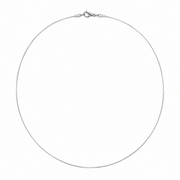 Silver-tone 0.9mm square snake chain on white