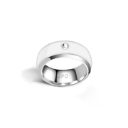 Men's Stainless Steel Smart-Access Ring – White on pure white background