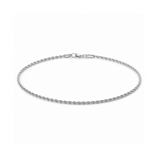 Men's Stainless Steel Twisted-Rope Bracelet – Silver on pure white background