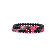 Men's Natural Stone Zircon-Accent Bracelet on pure white background