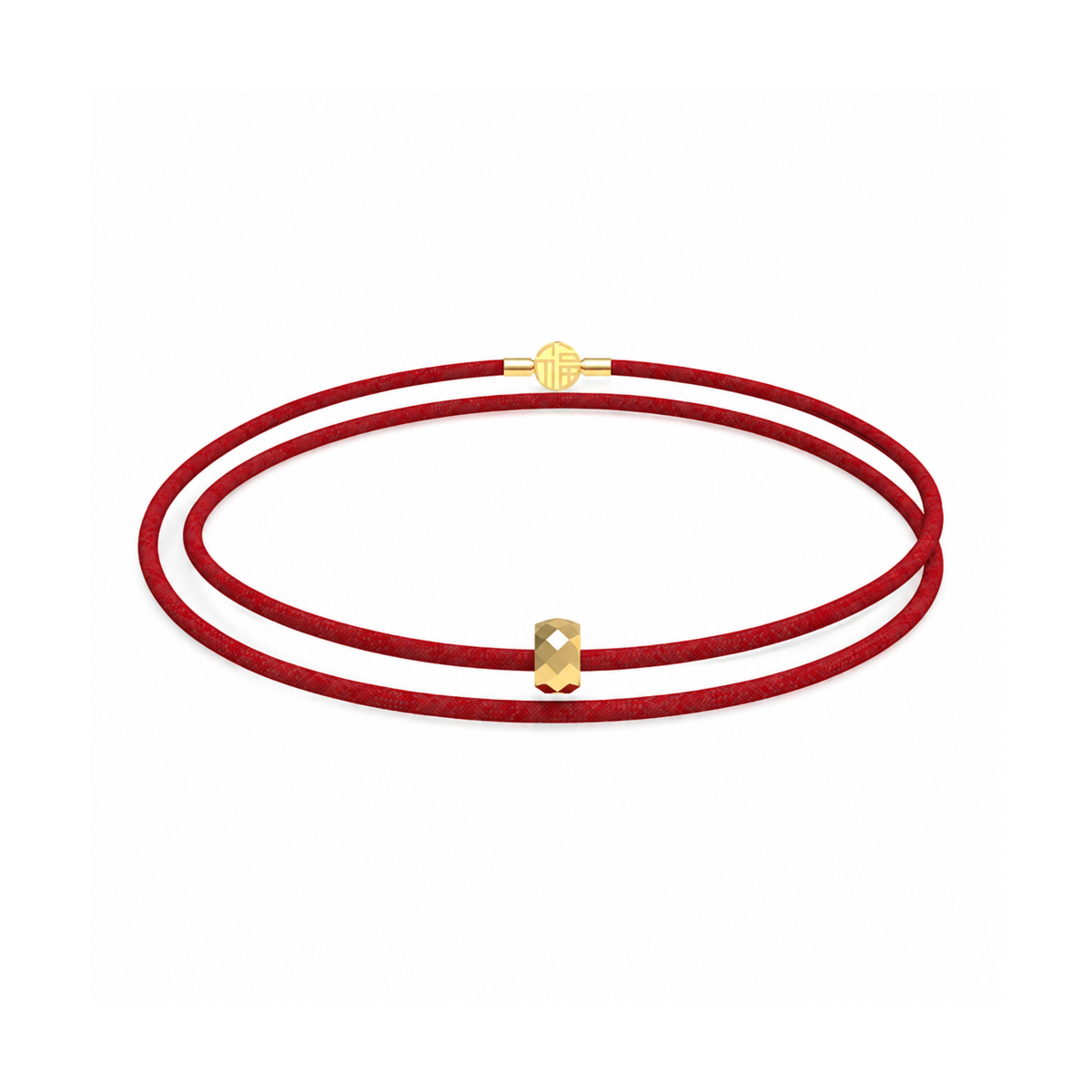 Men's Tungsten Accent Cord Bracelet – Gold on pure white background