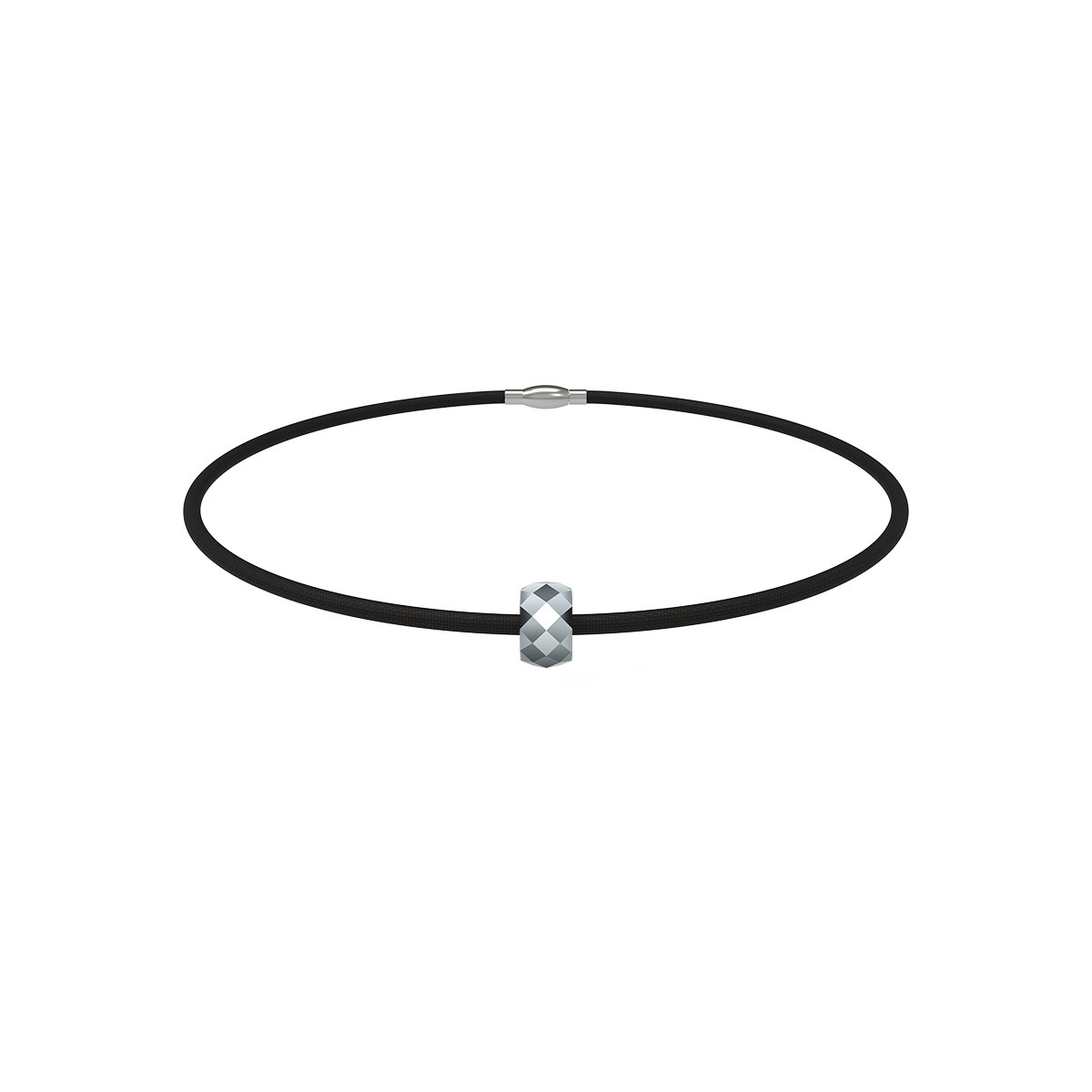 Men's Tungsten Accent Cord Bracelet – Gray on pure white background