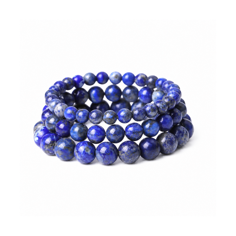 Men's Multi-Stone Bead Bracelet on pure white background